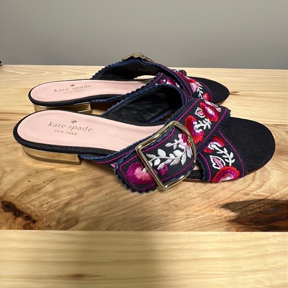 Kate Spade Slide SandalNew York Faris multicolor floral embroidery - Picture 2 of 5